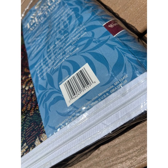 Windsor and Browne Covered Bridges Throw Blanket Tapestry Afghan NWT Vintage - Picture 9 of 9